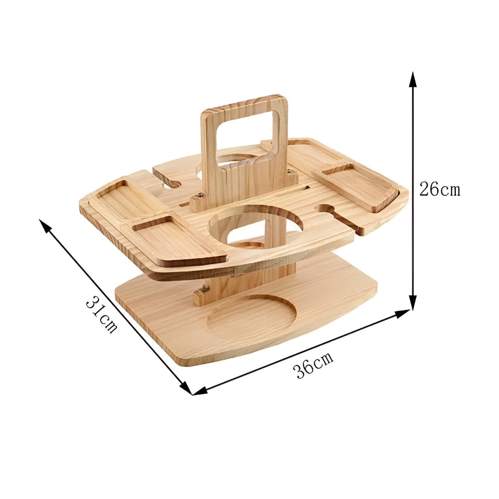 Folding Wooden Picnic Table With Wine Holder For Outdoors NALANI