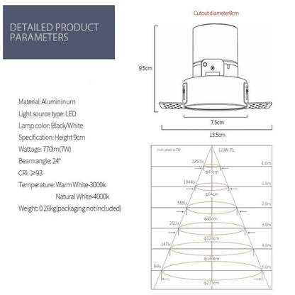 Frameless Minimalist Recessed Spotlights Ceiling Lighting Fixtures NALANI