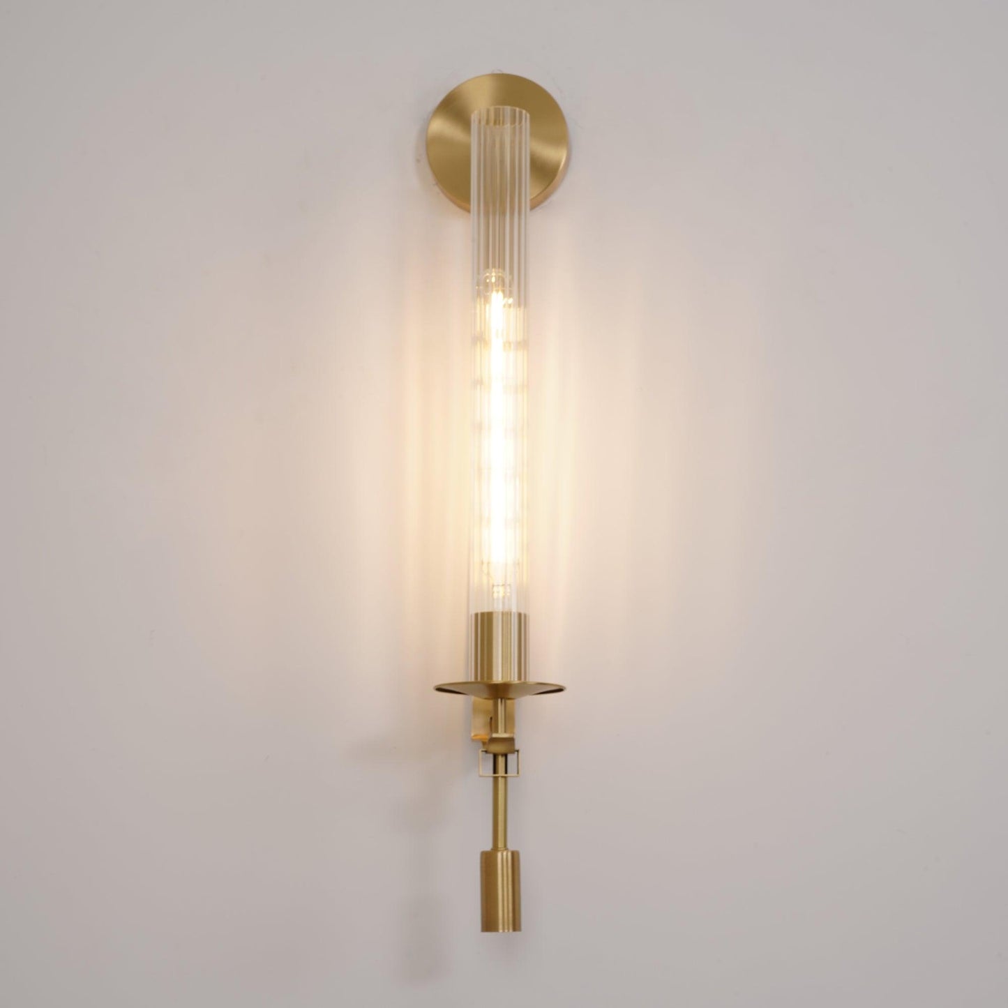 French Classicism Brass Wall Lamp Pair With Edison Bulbs NALANI