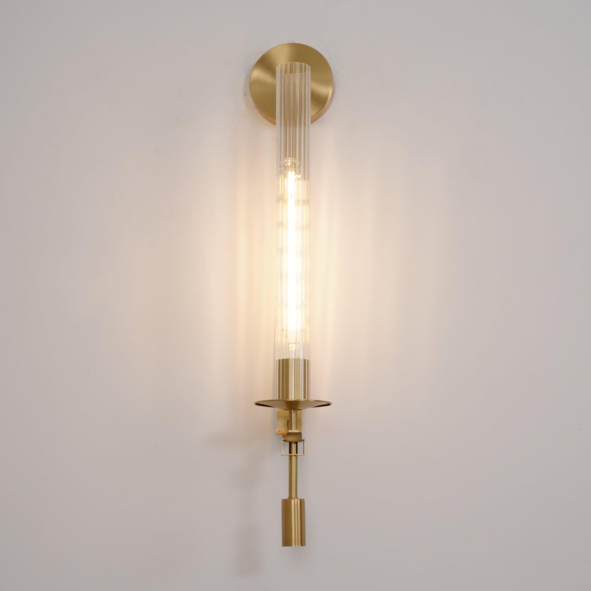 French Classicism Brass Wall Lamp Pair With Edison Bulbs NALANI