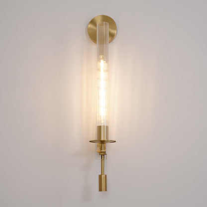 French Classicism Brass Wall Lamp Pair With Edison Bulbs NALANI