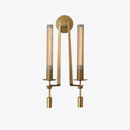 French Classicism Brass Wall Lamp Pair With Edison Bulbs NALANI