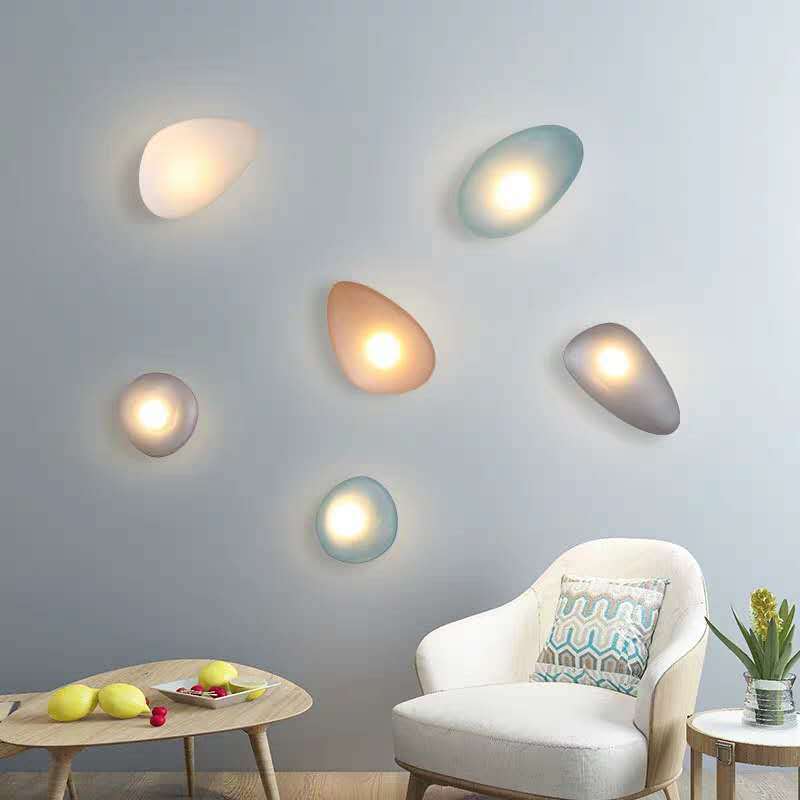 Frosted Glass Cobblestone Wall Sconce Art Deco 1 Light NALANI