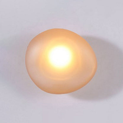 Frosted Glass Cobblestone Wall Sconce Art Deco 1 Light Amber Globe NALANI