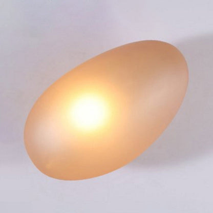 Frosted Glass Cobblestone Wall Sconce Art Deco 1 Light Amber Oval NALANI