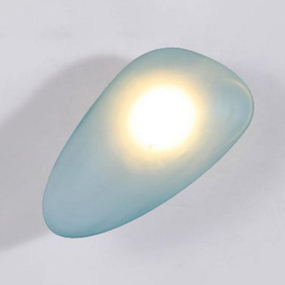 Frosted Glass Cobblestone Wall Sconce Art Deco 1 Light Blue Long Cone NALANI
