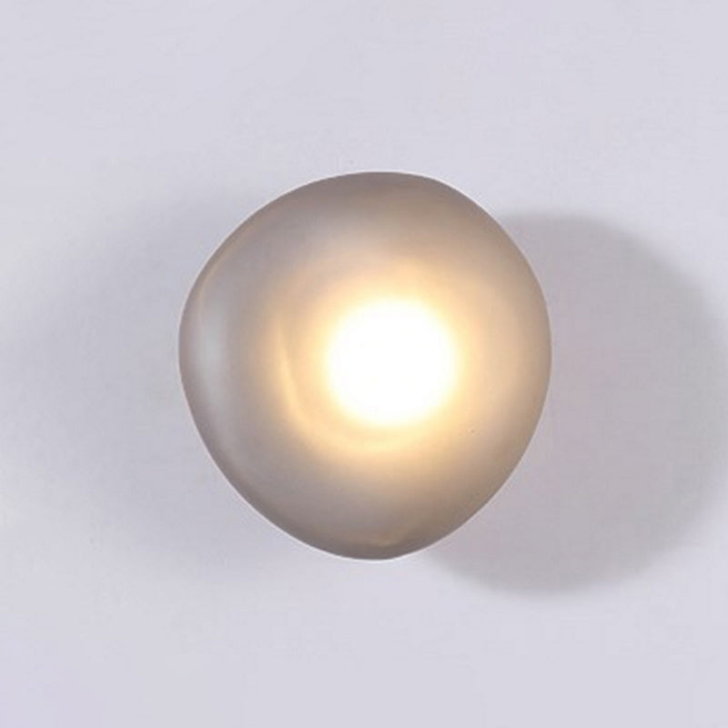 Frosted Glass Cobblestone Wall Sconce Art Deco 1 Light Grey Globe NALANI