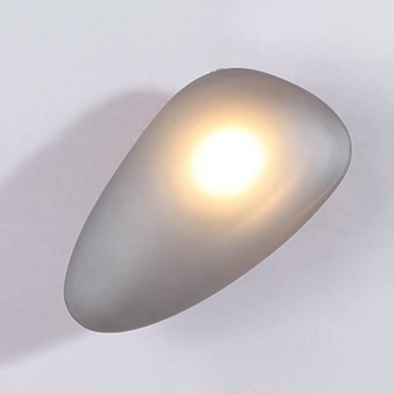 Frosted Glass Cobblestone Wall Sconce Art Deco 1 Light Grey Long Cone NALANI