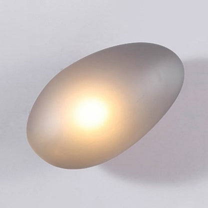 Frosted Glass Cobblestone Wall Sconce Art Deco 1 Light Grey Oval NALANI