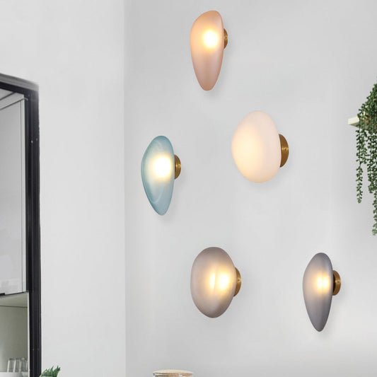 Frosted Glass Cobblestone Wall Sconce Art Deco 1 Light NALANI