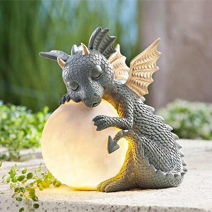 Garden statue - Draconis - Solar Lighting - Resin Dragon Statue lamp NALANI