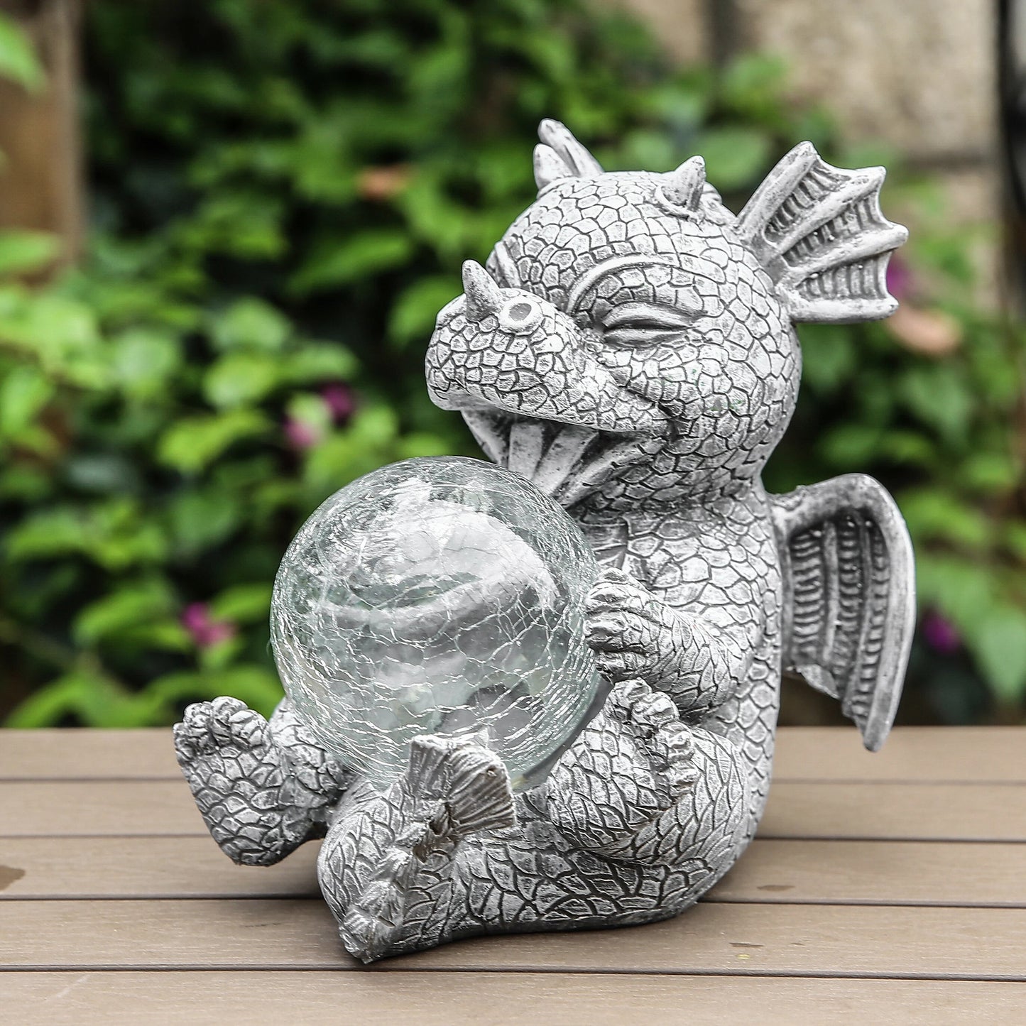 Garden statue - Draconis - Solar Lighting - Resin Dragon Statue lamp NALANI