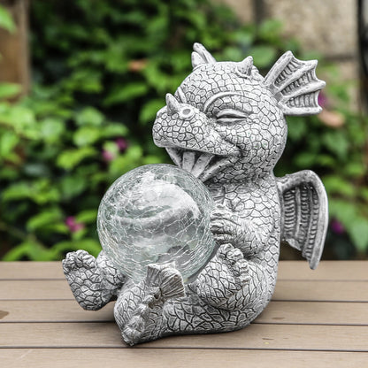 Garden statue - Draconis - Solar Lighting - Resin Dragon Statue lamp NALANI