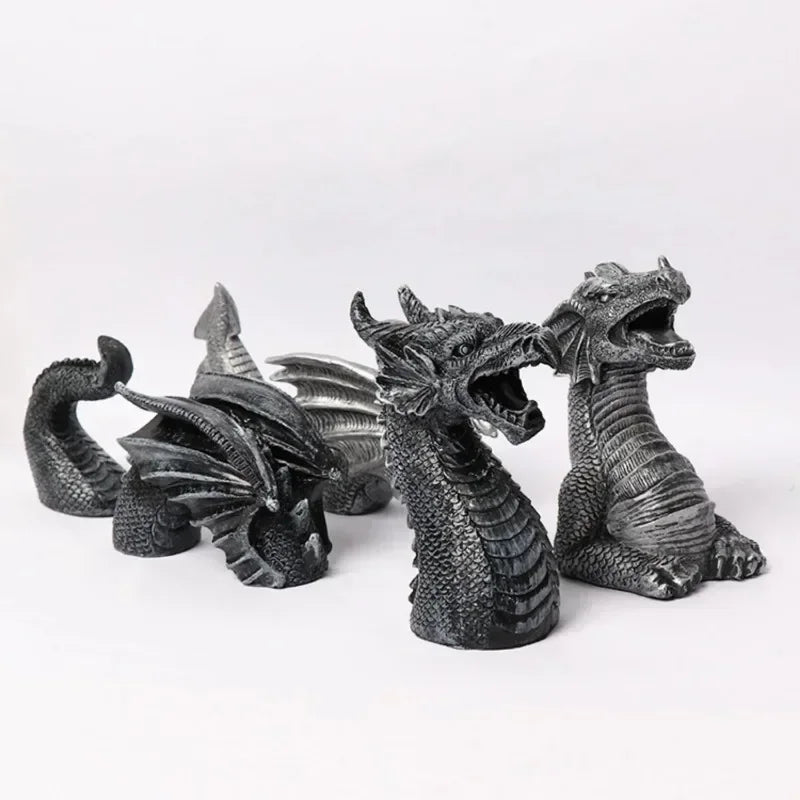 Giant Wooden Dragon Sculpture for Gothic Garden Decor SEREIN