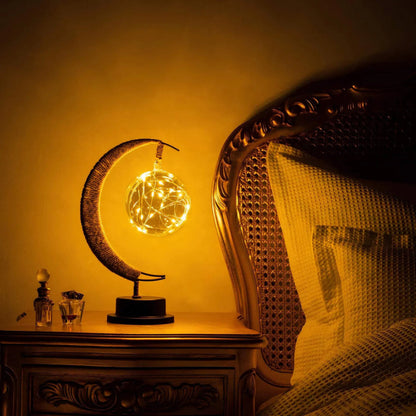 Glass Moon Lamp With Warm Glow For Ambient Bedroom Decor NALANI