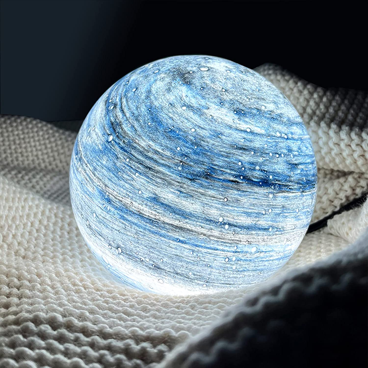 Glass Moon Sphere Night Light For Home Decor Ambiance NALANI