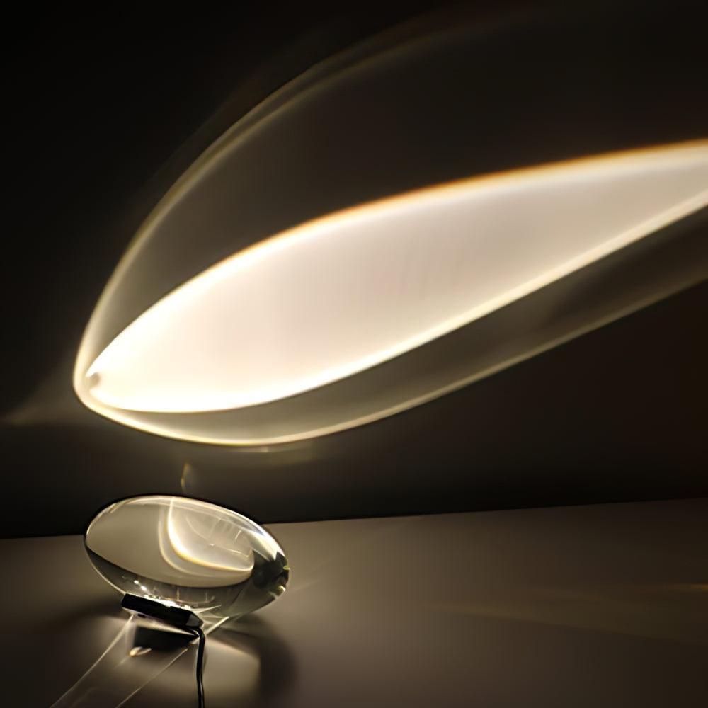 Glass Oval Stone Table Lamp Indian Inspired Ambient Lighting NALANI