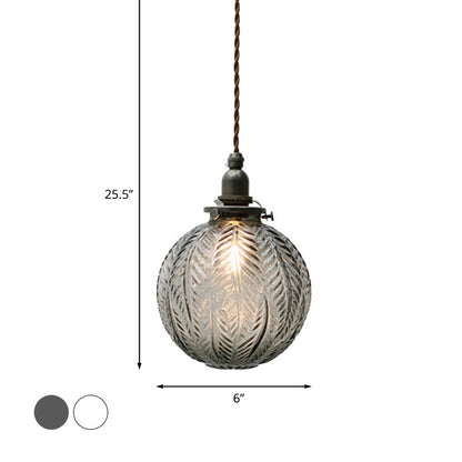 Glass Pendant Light Smoke Gray Clear Feather Design 1 Head NALANI