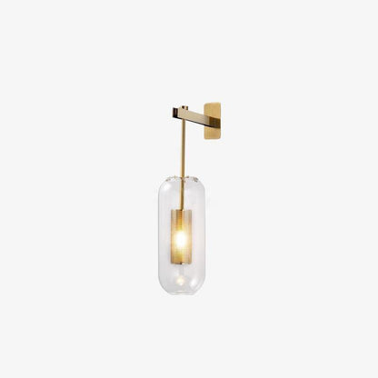 Glass Wall Lamp With Perforated Cage And Sleek Steel Rod NALANI