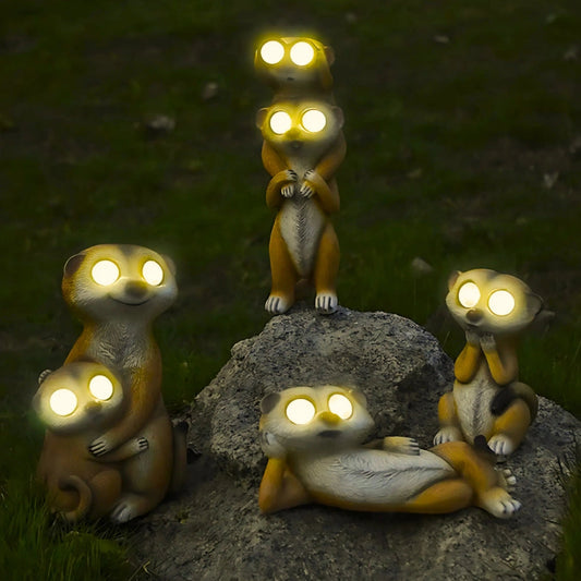 Glowing Meerkat Light Figures for Outdoor Decor and Night Lighting NaLani