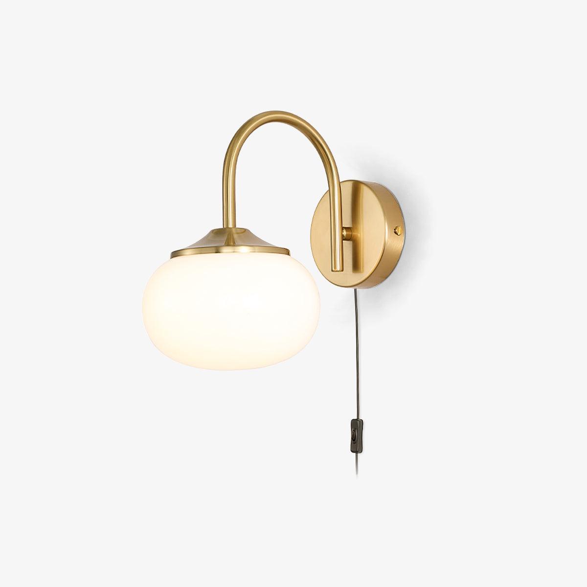 Gold Finish Plug In Sconce With Pink Glass Shade Decor NALANI