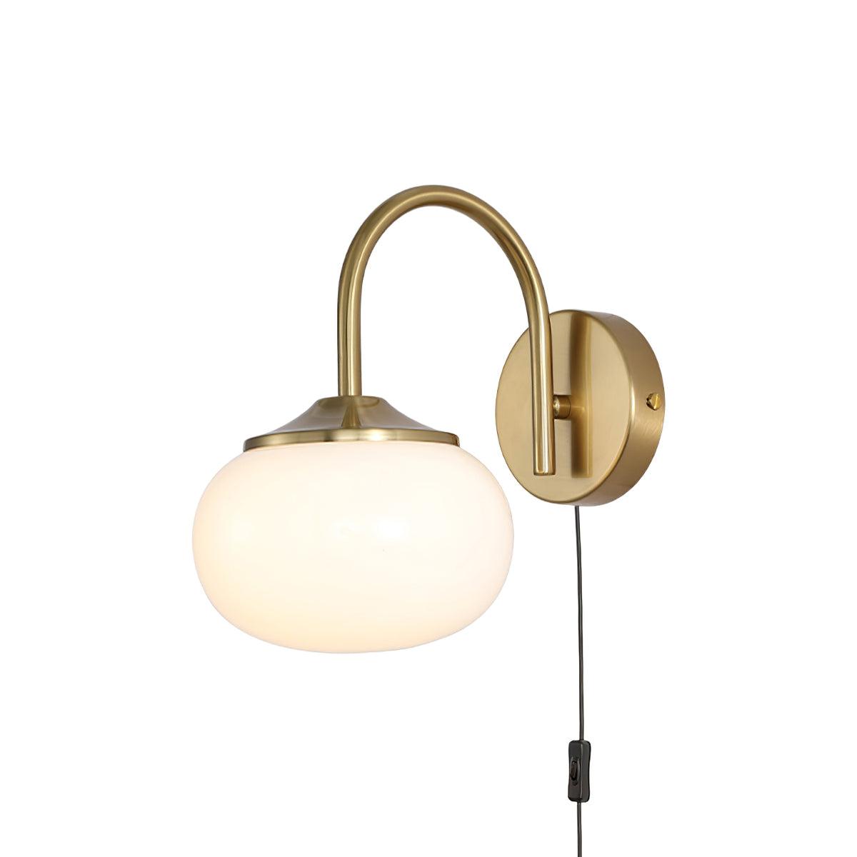 Gold Finish Plug In Sconce With Pink Glass Shade Decor NALANI