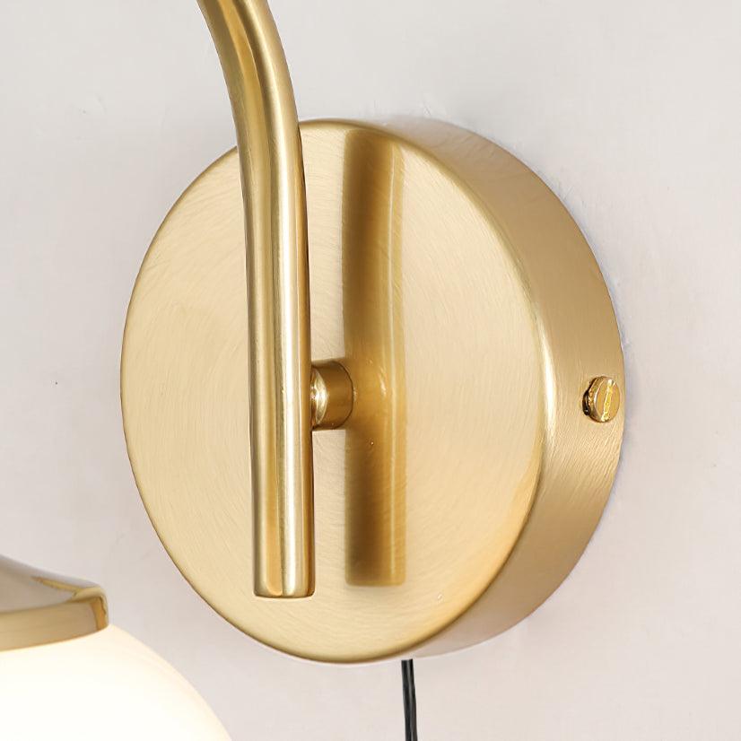 Gold Finish Plug In Sconce With Pink Glass Shade Decor NALANI