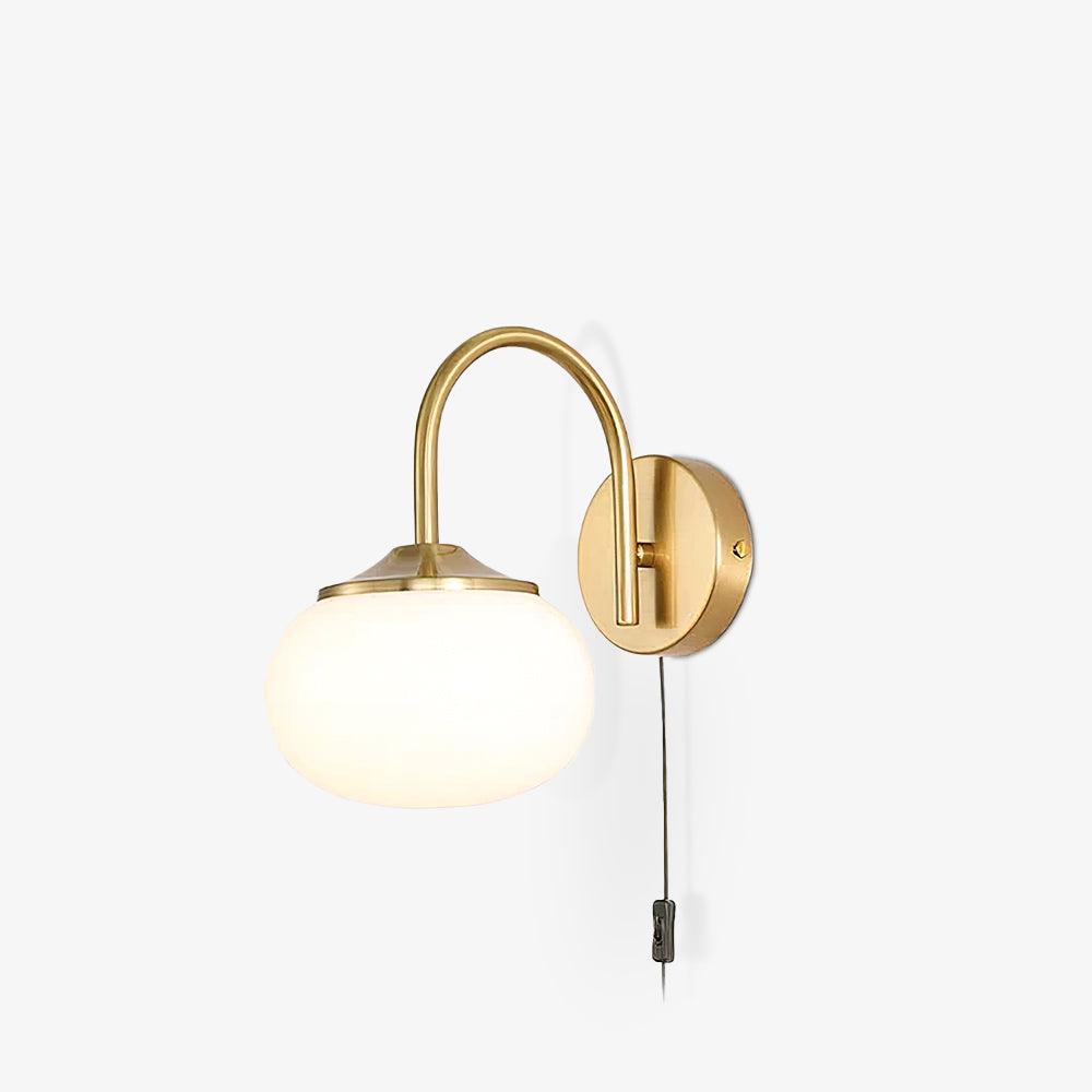 Gold Finish Plug In Sconce With Pink Glass Shade Decor NALANI