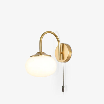 Gold Finish Plug In Sconce With Pink Glass Shade Decor NALANI