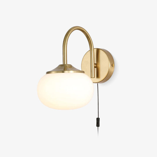 Gold Finish Plug In Sconce With Pink Glass Shade Decor NALANI