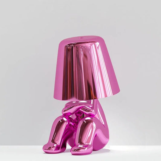 Gold Resin LED Desk Lamp With Thoughtful Design For Home Pink NALANI