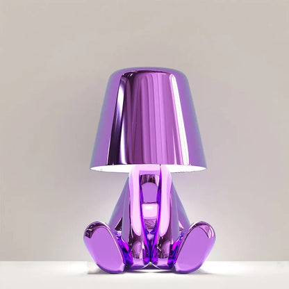 Gold Resin LED Desk Lamp With Thoughtful Design For Home Purple NALANI
