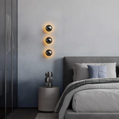 Gold Sphere Wall Sconce Modern Glass Lighting Fixture NALANI