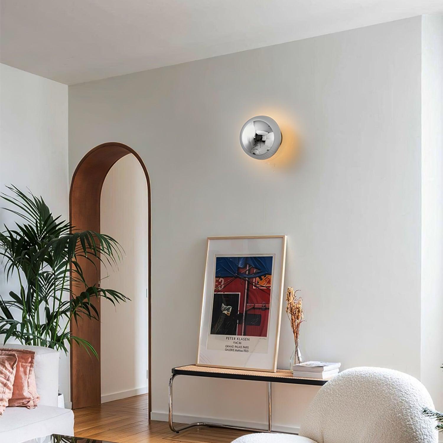 Gold Sphere Wall Sconce Modern Glass Lighting Fixture NALANI