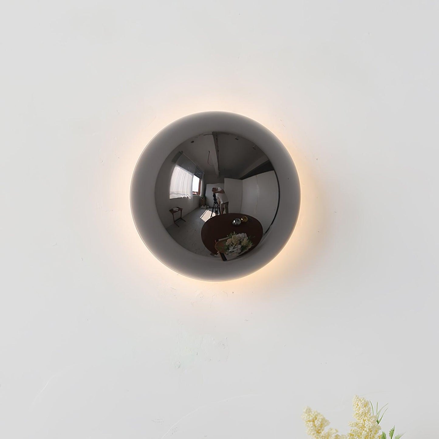Gold Sphere Wall Sconce Modern Glass Lighting Fixture NALANI