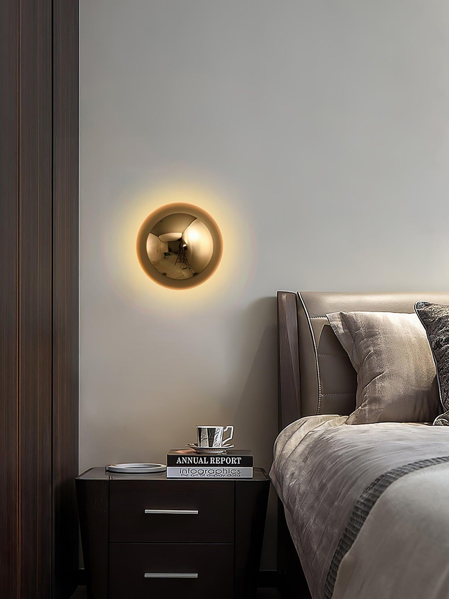 Gold Sphere Wall Sconce Modern Glass Lighting Fixture NALANI