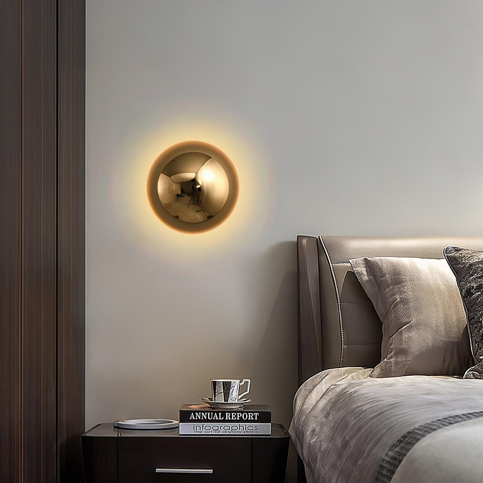 Gold Sphere Wall Sconce Modern Glass Lighting Fixture NALANI