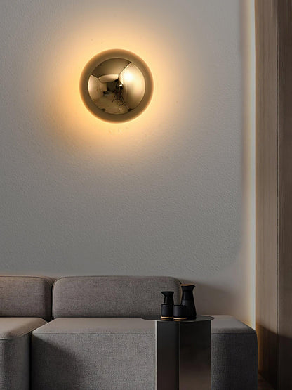 Gold Sphere Wall Sconce Modern Glass Lighting Fixture NALANI