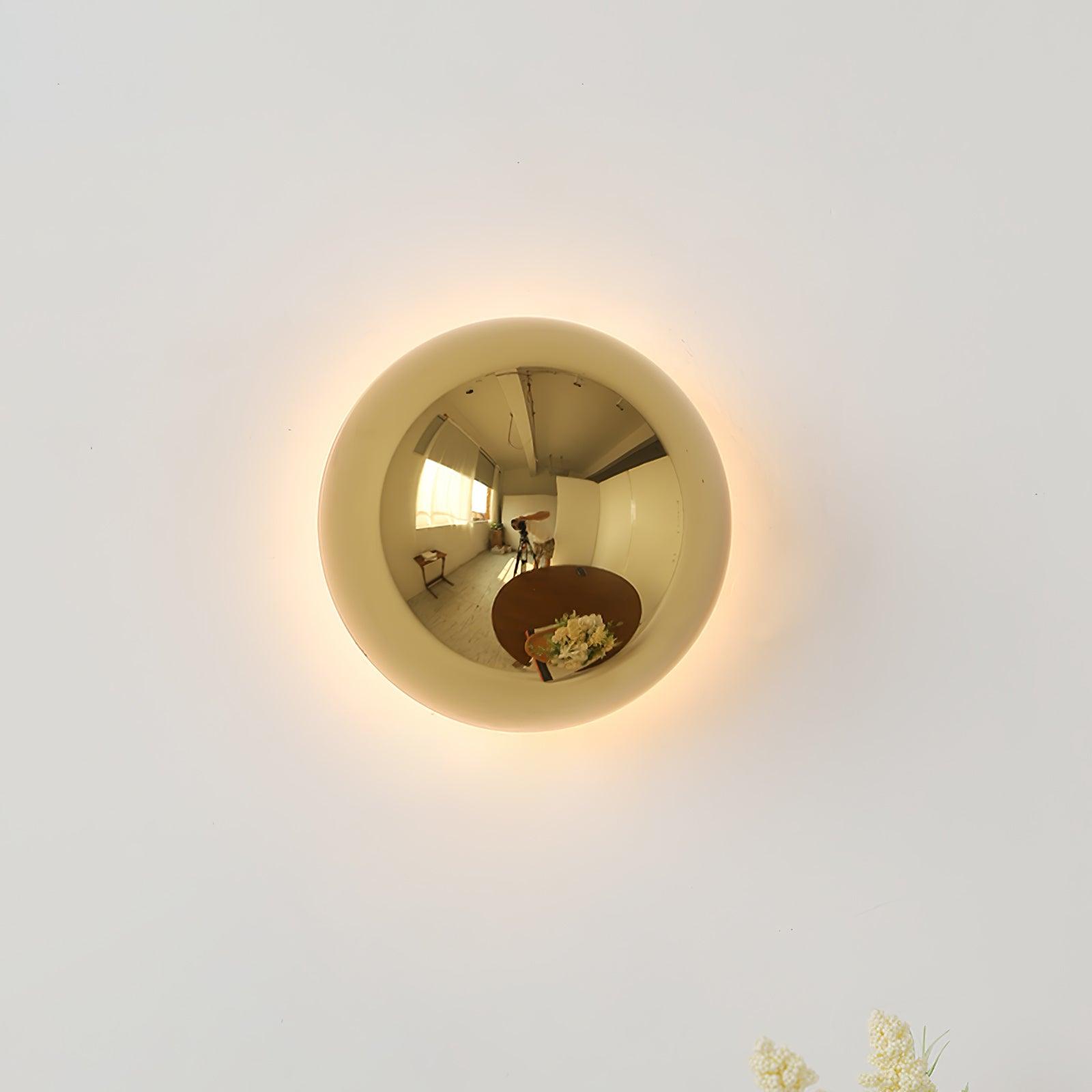 Gold Sphere Wall Sconce Modern Glass Lighting Fixture NALANI