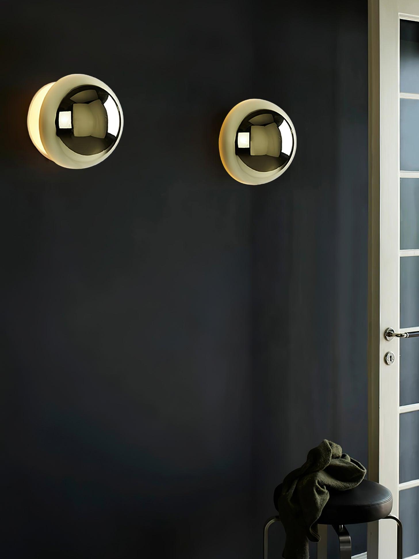 Gold Sphere Wall Sconce Modern Glass Lighting Fixture NALANI