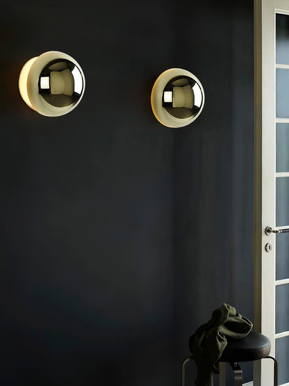 Gold Sphere Wall Sconce Modern Glass Lighting Fixture NALANI