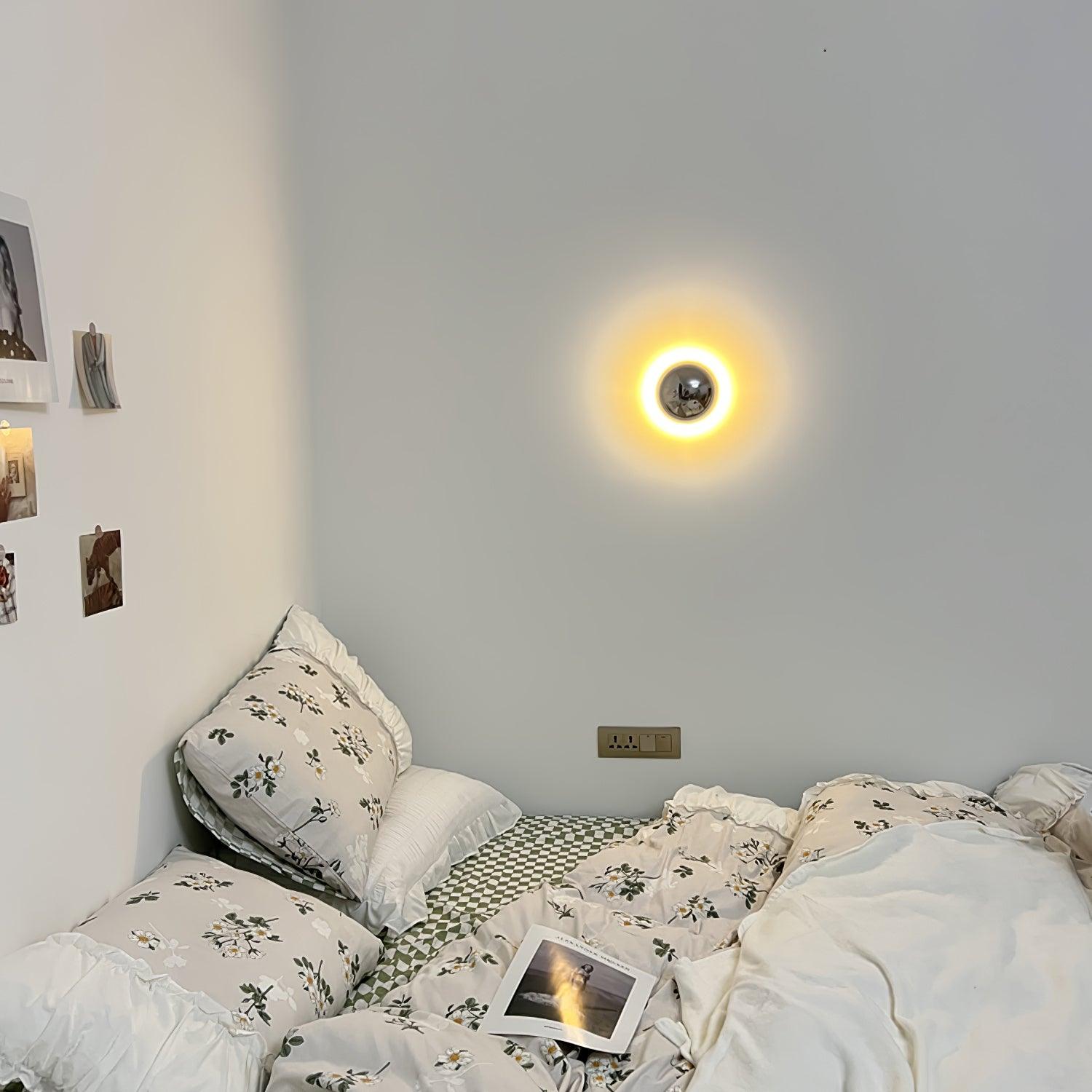 Gold Sphere Wall Sconce Modern Glass Lighting Fixture NALANI