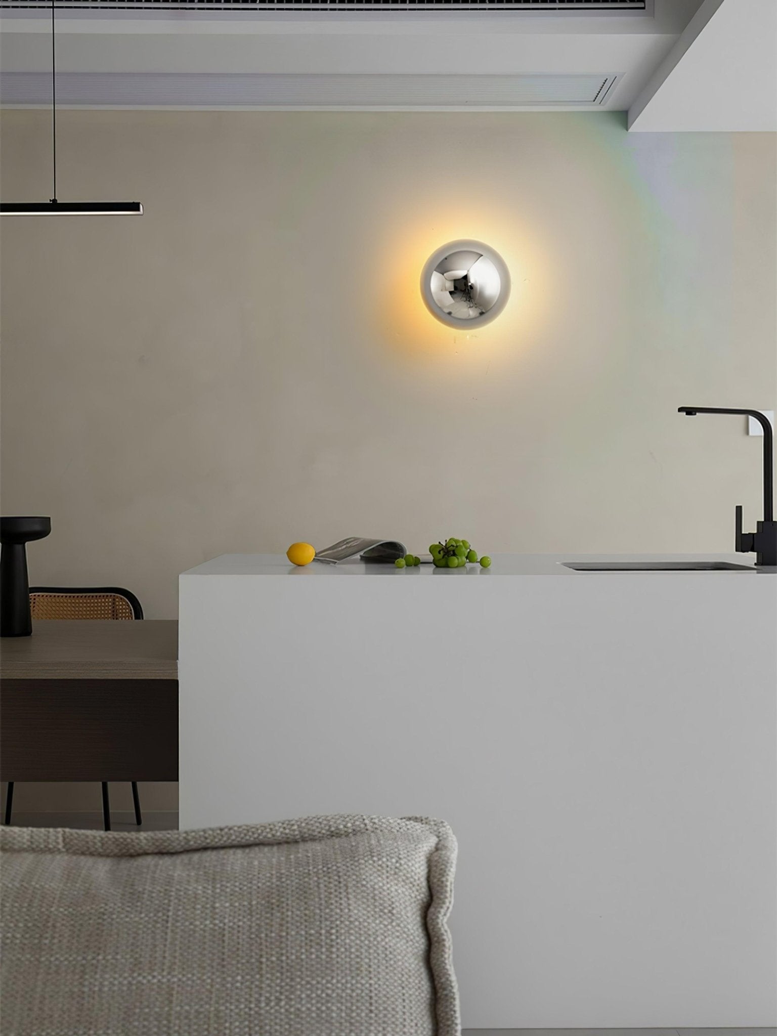 Gold Sphere Wall Sconce Modern Glass Lighting Fixture NALANI
