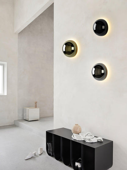Gold Sphere Wall Sconce Modern Glass Lighting Fixture NALANI