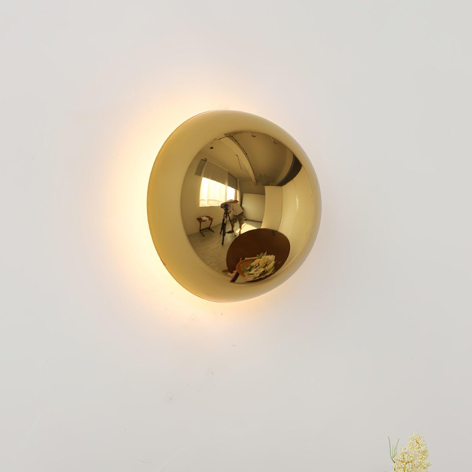 Gold Sphere Wall Sconce Modern Glass Lighting Fixture NALANI