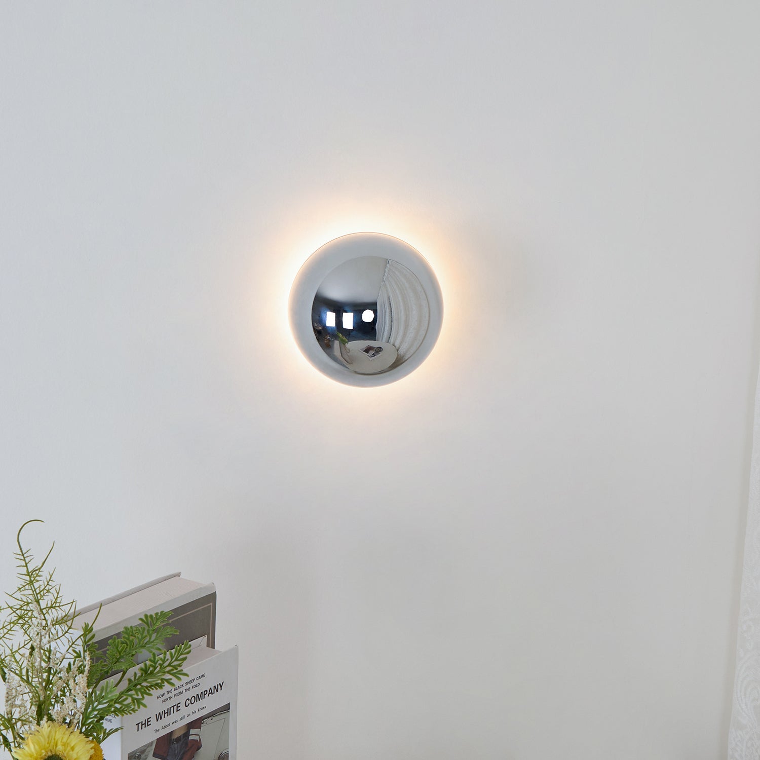 Gold Sphere Wall Sconce Modern Glass Lighting Fixture NALANI