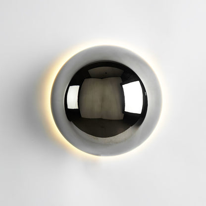 Gold Sphere Wall Sconce Modern Glass Lighting Fixture ∅ 6.3″ x H 3.9″ Dia 16cm x H 10cm Chrome NALANI