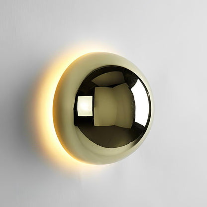 Gold Sphere Wall Sconce Modern Glass Lighting Fixture ∅ 6.3″ x H 3.9″ Dia 16cm x H 10cm Gold Triac Warm Dimming NALANI