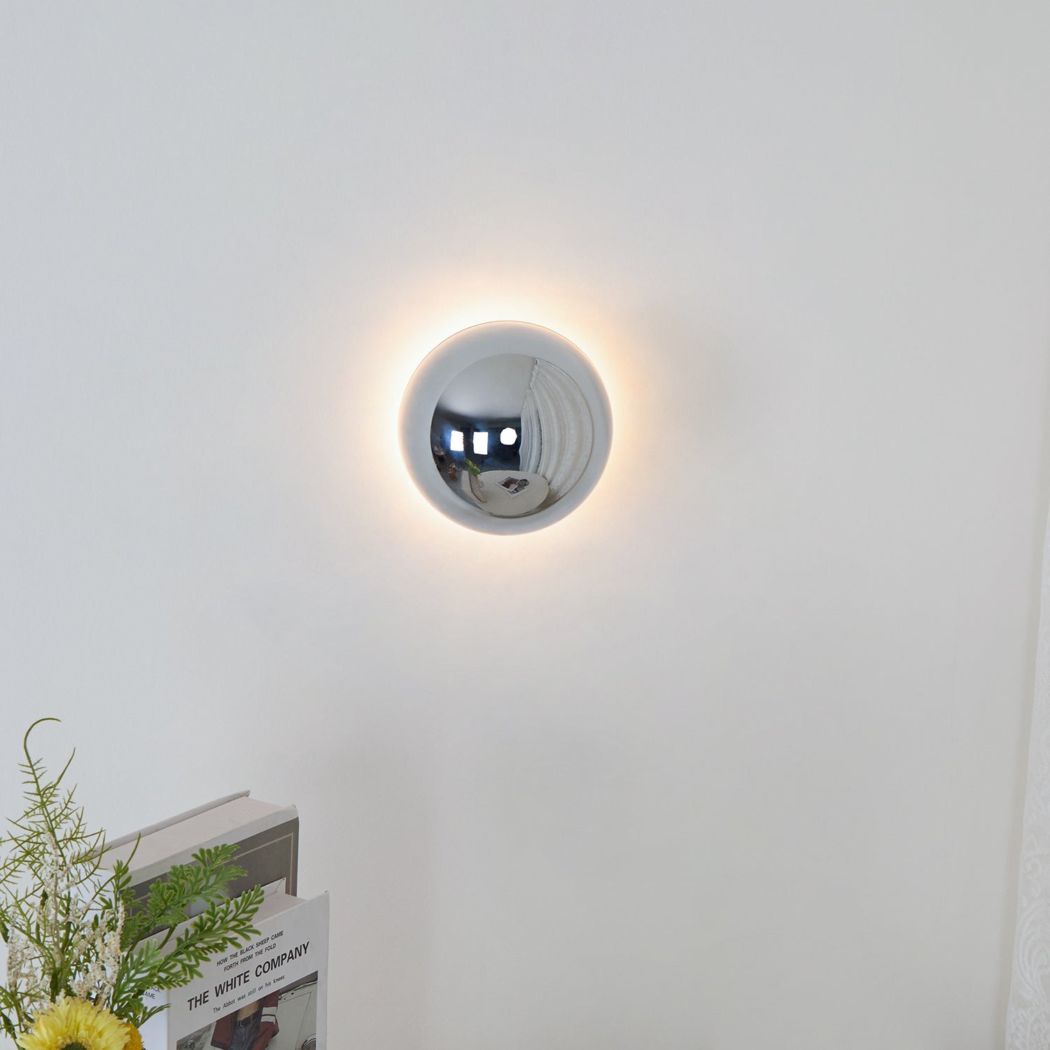 Gold Sphere Wall Sconce Modern Glass Lighting Fixture NALANI