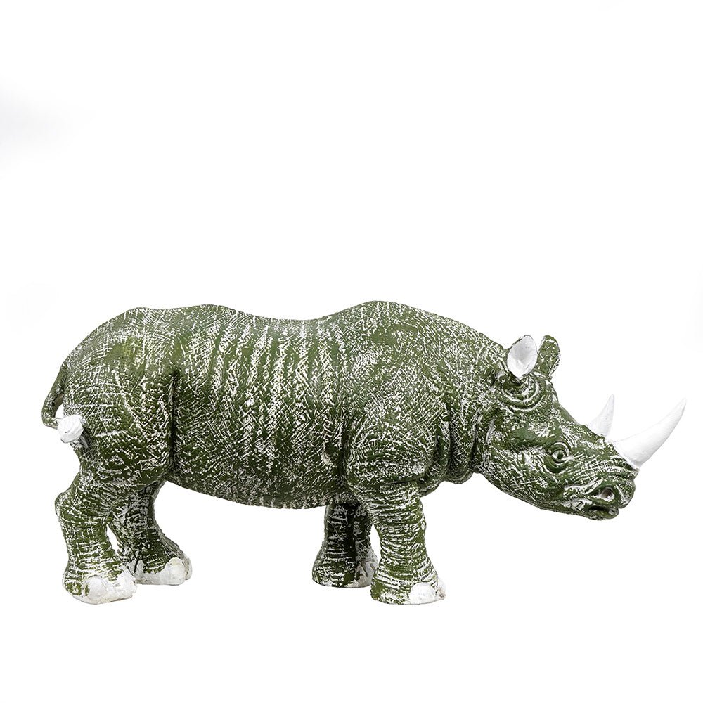 Golden Horned Rhino Table Accent Handcrafted Home Decor NaLani